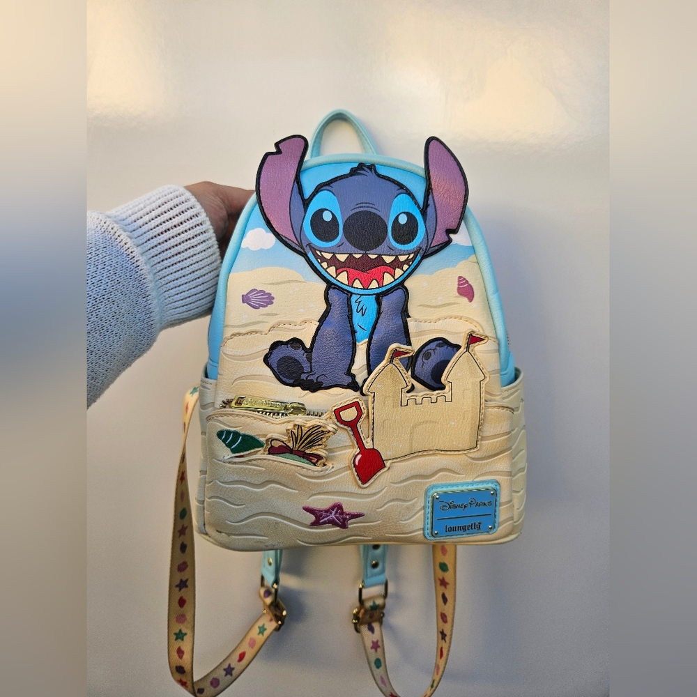 Disney Stitch Kids Backpack - Blue and Cream